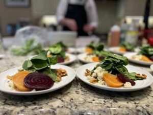 beet salad walnut spinach
